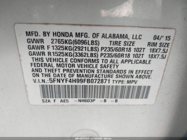 Honda Pilot Touring Image 7