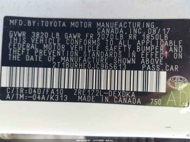 Toyota Corolla L Image 8