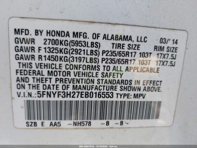 Honda Pilot Lx Image 11